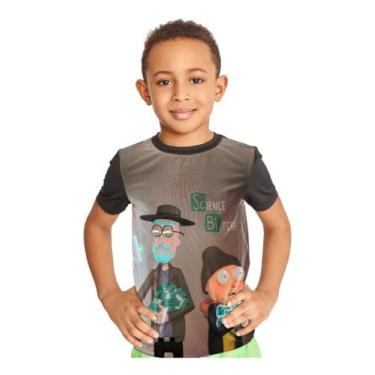 Imagem de Camiseta Infantil Rick And Morty Breaking Bad Ref:607 - smoke, Preto, 