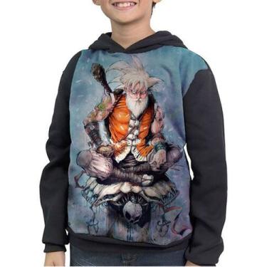 Imagem de Casaco Moletom Infantil Kakarotto Goku Velho Dragon Ball - smoke, Pret