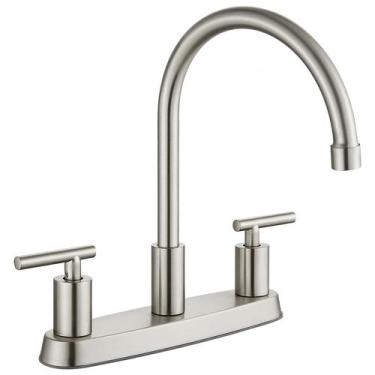 Imagem de Torneira de cozinha Cinwiny High Arc, bico giratório de 360, níquel es