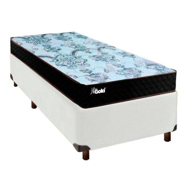 Imagem de Cama Box Branco Solteiro + Colchão Molas Ensacadas Life Gold Paropas