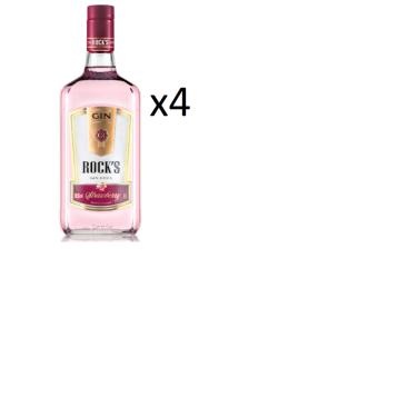 Imagem de Kit Gin Rock's Strawberry 1000ml 4 Unidades - Sabor Morango