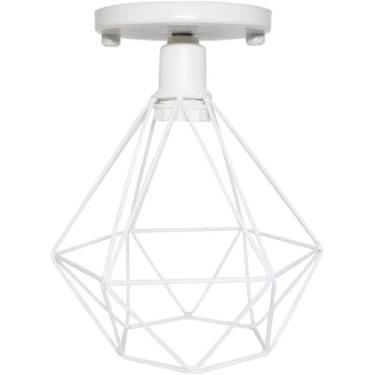 Imagem de Lustre De Teto Industrial Luminária Plafon Retrô Aramado Diamante Sobr