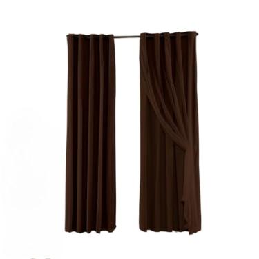 Imagem de Cortina com Blackout PVC com Tecido Voil 4,00 metros 4,00 m x 2,50 m (Tabaco)
