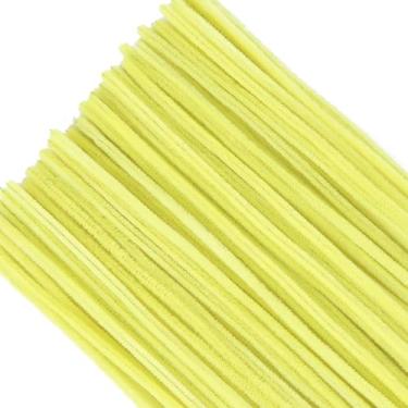 Imagem de TOAOB 100 peças de limpadores de cachimbo amarelo pálido hastes de chenille 6 mm x 12 polegadas de espessura, materiais de artesanato difusos para projetos de arte, faça você mesmo, flores, animais