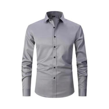 Imagem de Camisa Social Masculina Branca 6XL - Manga Longa, Casual, Outono/Inver