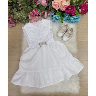 Imagem de Vestido Infantil Blogueirinha Valeria Branco para Festas e Eventos, Br
