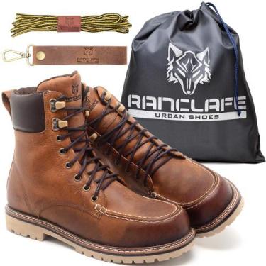 Imagem de Bota Coturno em Couro Fóssil Cano Médio - RANCLAFE CALÇADOS, Laranja, 