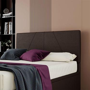 Imagem de Cabeceira Estofada Casal 140 Cm Júpiter Corino Skybox Marrom