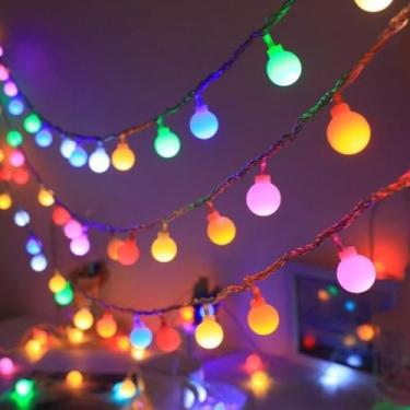 Imagem de Luzes de Natal, Pisca Pisca Natal Branco Quente, 10m de Comprimento 66 lâMpadas Decoração para Festas Natal, Recarregável Por Usb(RGB 10 Metros lâmpada,3)