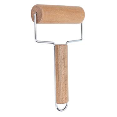 Imagem de Rolo multiuso de madeira de faia, aço inoxidável reforçado para massa de pizza, pastelaria, pão, 160 g, leve com superfície antiaderente