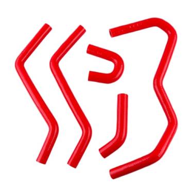 Imagem de XAJINGSU Kit de mangueira de refrigeração de radiador de silicone ATV compatível com Yamaha YXR450/660 Rhino 2004-2008, 5 peças, 11 cores (vermelho)