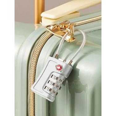 Imagem de 1 trava de bagagem aprovada pela TSA, cadeado com senha de 3 dígitos adequado para mochila, trava de armário de bagagem, itens essenciais de viagem