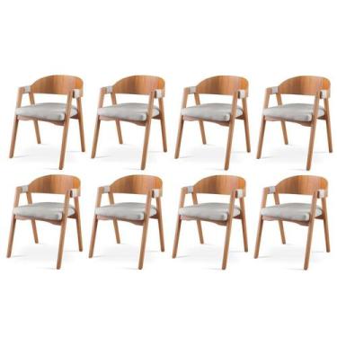 Imagem de Kit 8 Cadeiras para Sala de Jantar Luna - Zurc Decor
