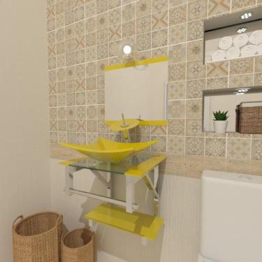 Imagem de Gabinete de Vidro 45cm para banheiro  Bielorrússia - EKASA, Amarelo