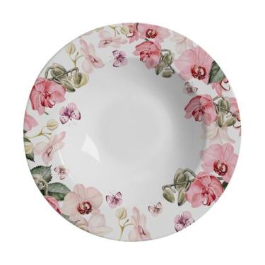 Imagem de JOGO DE PRATOS FUNDO FLOR ENCANTO ALLEANZA C/6 UND 1ª LINHA - Alleanza