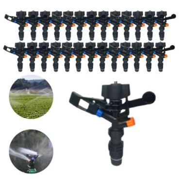 Imagem de Kit 30 Aspersor de Impacto 360º - Irrigação Potente até 30m 1/2 Horta,