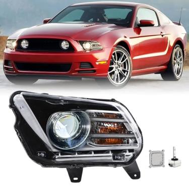 Imagem de KAMDKI Conjunto de farol modelo LH HID/Xenon adequado para Ford Mustang 2013 2014 com projetor de LED com módulo lado esquerdo do motorista FO2518113 DR3Z13008D