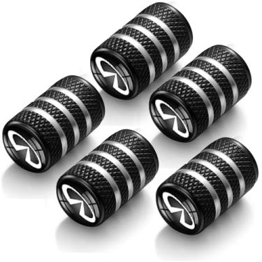 Imagem de 5 peças de tampas de haste de válvula de pneu, tampa de válvula protetora de pneu automotivo de metal, para Infiniti QX50 Q50 Q70 Q70L Q60 QX30 QX60 QX80 todos os modelos tampa de roda, peças de pneu