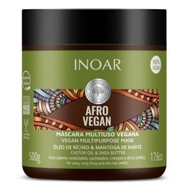 Imagem de Inoar, Máscara Capilar Afro Vegan – Nutrição, Brilho e Crescimento com Óleo de Rícino, Manteiga de Karité e Vitamina E - 500g