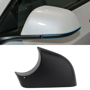Imagem de Capa inferior espelhada para Tesla Model Y Model 3 2018-2024, substituição de reparo da tampa inferior do espelho retrovisor esquerdo e direito, compatível com Tesla Model Y (lado direito preto -
