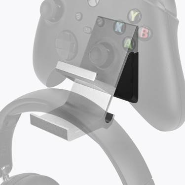 Imagem de Linkidea Suporte para fone de ouvido e controle para jogos, controle de gamepad duplo e gancho de fone de ouvido para PS5, PS4, Xbox One, Xbox 360, suporte de parede para fone de ouvido 3D Pulse, fone