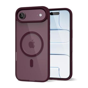 Imagem de oakxco Capa magnética transparente para iPhone 17 Air compatível com Magsafe, linda fina transparente anti-amarelo acrílico, plástico rígido Hybird e silicone feminino Mag Safe Case para mulheres e