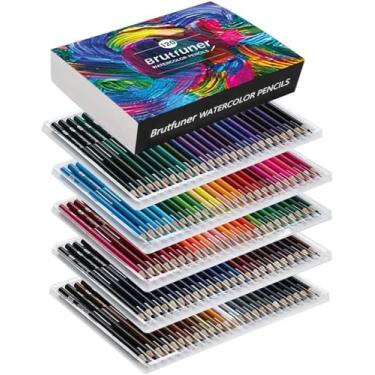 Imagem de LBW Lápis Watercolo profissionais para livros de colorir para adultos, conjunto de 120 lápis de cor de aquarela misturáveis para artistas iniciantes, lápis de cor solúveis em água, molhados ou secos