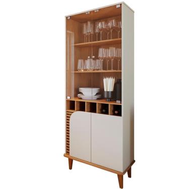 Imagem de Cristaleira 2 Portas 5 Nichos Jurere Freijo Off White Matte Clb Freijo Off White Matte