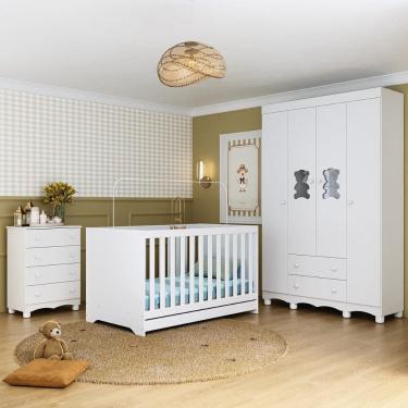 Imagem de Quarto de Bebê Completo com Berço Americano 3 em 1 Ternura Multimóveis MP4651