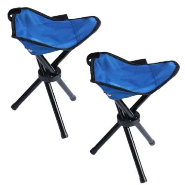 Imagem de Stitokg 2 banquetas dobráveis de viagem, assento de tripé de 30 cm, cadeira portátil de peso máximo de 99 kg, banquinho de pesca dobrável leve (para acampamento, pesca, piquenique)