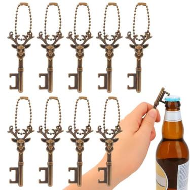 Imagem de 12 Peças Cabeça De Veado Abridor De Garrafa Abridores De Garrafas Com Tema De Natal Ferramenta De Abertura De Garrafa O Presente Casamento Cara Garrafa De Cerveja Liga De Zinco
