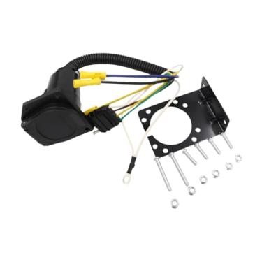 Imagem de MotiveTech Adaptador de elétrico para reboque com suporte de montagem, conector de luz para reboque, conector de fios para veículos recreativos.