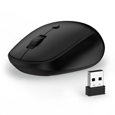 Imagem de CIQILY Mouse sem fio, mouse de computador silencioso de 2,4 G com receptor USB, 4 botões, mouse USB óptico portátil sem fio para Chromebook, laptop, Windows, PC, Mac, iPad, Linux, 800/1200/1600 DPI