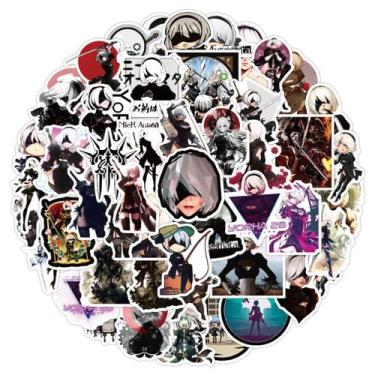Imagem de Adesivos Nier: Automatas Anime, pacote de 50 peças, desenho animado de
