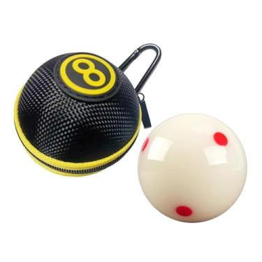 Imagem de Colaxi Bola de bilhar com 6 pontos vermelhos e estojo com acessórios. Redonda, ideal para melhorar o desempenho na prática e treinar sinuca. Perfeita para, Saco de Armazenamento Amarelo