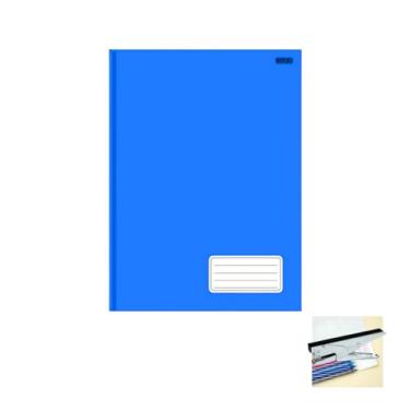 Imagem de Kit Caderno Brochurão KBOM Capa Dura 96 Folhas + Caneta Esferográfica Sortida 24 Unidades + Grampeador Alicate HP45