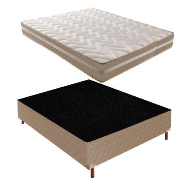Imagem de Cama Box Casal com Colchão D33 Quality Duoface 26x138x188cm e Base Júl