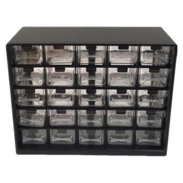 Imagem de predolo Organizador de Ferramentas, Caixa de Parafusos, Caixa de Ferramentas Leve e Multiuso com 25 Compartimentos para Blocos de Montar de Brinquedo, Preto