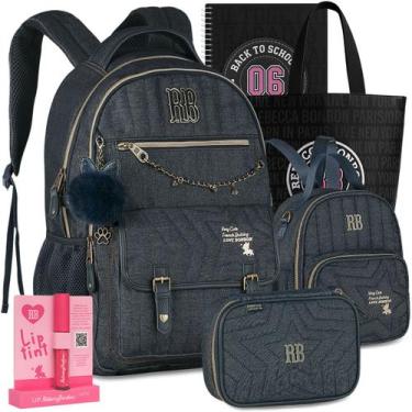 Imagem de Kit Mochila RB Rebecca Bonbon Estojo Lancheira Escolar