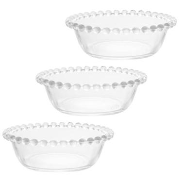 Imagem de Conjunto 3 Bowls Tigelas Com Borda Enfeitada Pearl De Cristal De Chumb