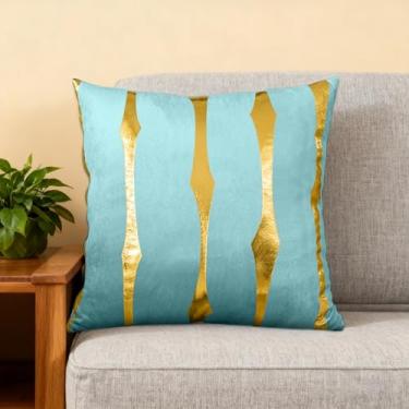 Imagem de Capa de almofada decorativa para sofá-cama, cadeira ou sala de estar, estampa geométrica, moderna, capa quadrada