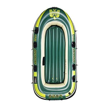 Imagem de Caiaque grande, conjunto de bote de barco, bote inflável de borracha para 2/3/4 pessoas para adultos, canoa, pesca, barco inflável