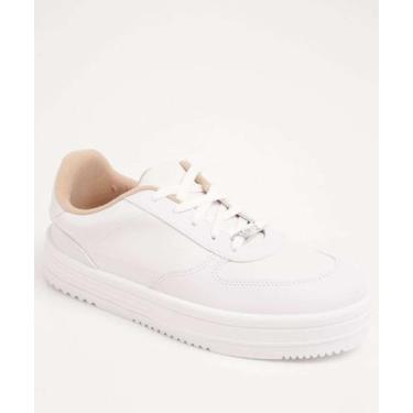 Imagem de Tênis Casual Feminino Recorte Moleca-35009, Branco, 35