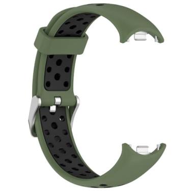 Imagem de XLCZMYL Pulseira de silicone para Xiaomi para Mi Band 8 SmartWatch respirável pulseira esportiva cor de substituição para MiBand 8 NFC, verde exército, preto, para Xiaomi Band 8