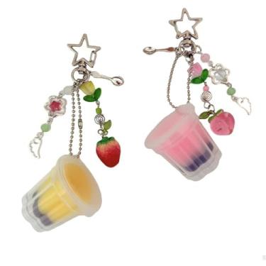 Imagem de Mamarmot Pacote com 2 pulseiras de celular anime chaveiro Gojo Geto Figura Y2k corrente de telefone frisada estrela peixe da sorte chaveiro pingente, Small, Acrílico, Sem Pedra Preciosa