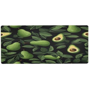 Imagem de Wassud Mouse pad com estampa de abacate para jogos com base de borracha antiderrapante, mouse pad longo para teclado de computador com borda costurada, almofada grande à prova d'água para escritório