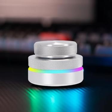 Imagem de Luqeeg Controlador de Botão Personalizável, Virador de Página, Controle de Volume USB Bluetooth Com Luz Rgb para Estação de Trabalho de áudio Digital Multimídia Prata