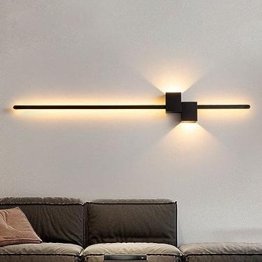 Imagem de Luminária de parede linear fina com LED, luminária de parede LED longa para interiores, ideal para banheiro, corredor, sala de estar ou qualquer outro ambiente.