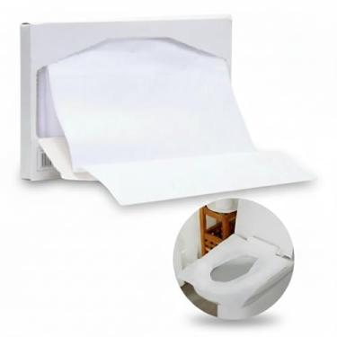 Imagem de Protetor Higiênico de Assento Vaso Sanitário Descartável 40 Folhas Caixa Compacta Para Viagens e Uso Diário