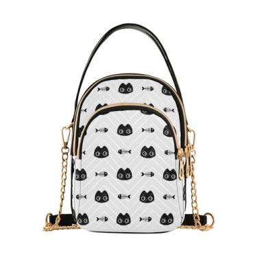 Imagem de Joisal Bolsa tiracolo de viagem com folhas de bananeira para mulheres, antifurto, bolsas femininas modernas, bolsa carteiro transversal, Espinha de peixe gato, 15*21*8cm